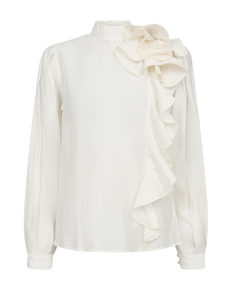 Cmmolly - Blouse met ruches in gebroken wit