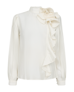 Cmmolly - Blouse met ruches in gebroken wit