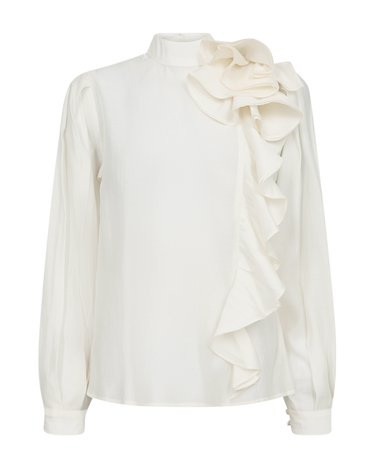 Cmmolly - Blouse met ruches in gebroken wit