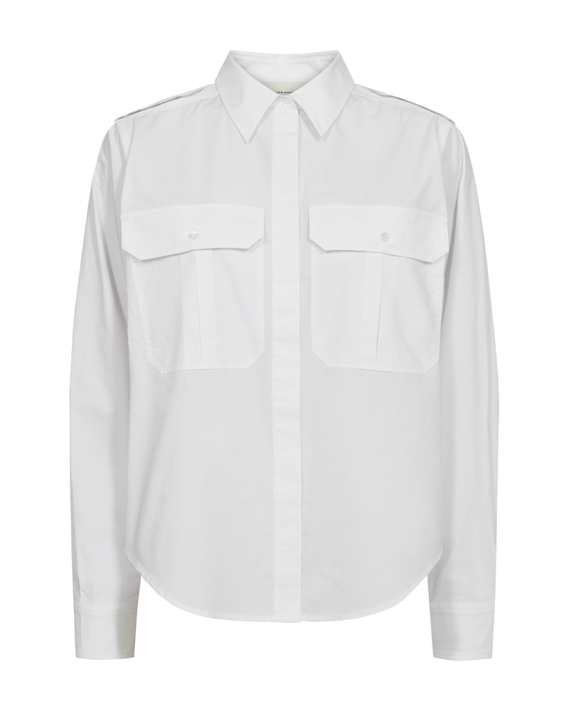 Cmcrips - shirt met dubbele borstzak in het wit