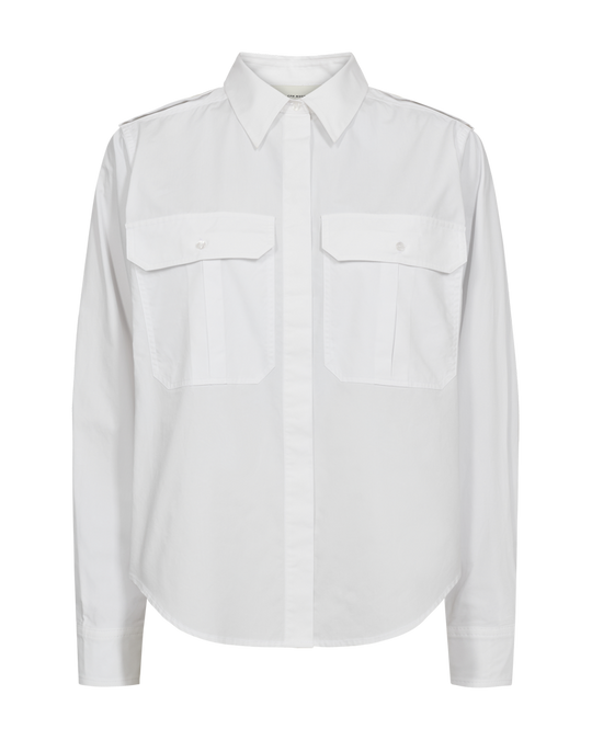 Cmcrips - shirt met dubbele borstzak in het wit