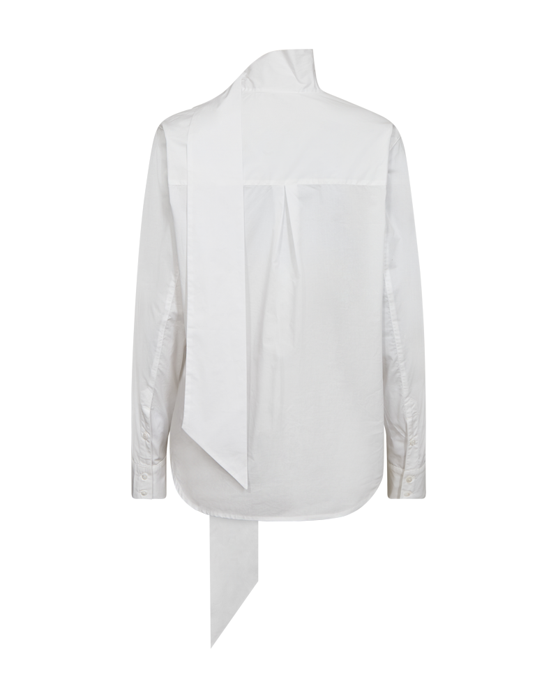 Cmpoplin - shirt met sjaaldetail in het wit