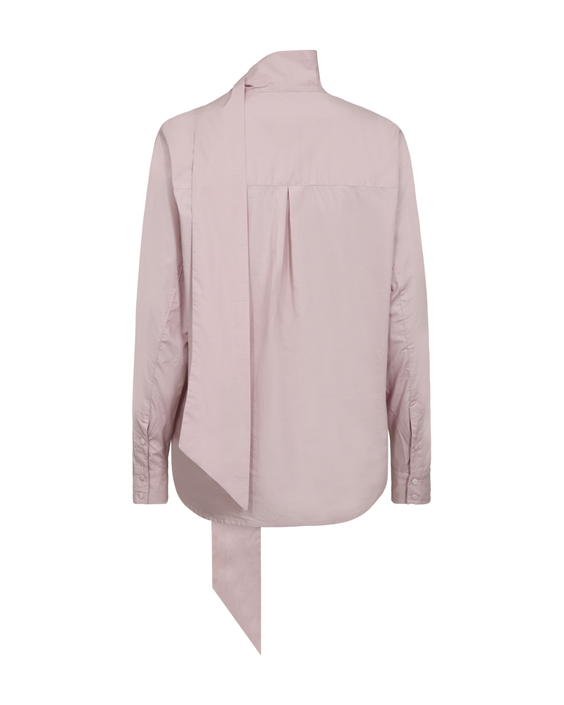 Cmpoplin - shirt met sjaaldetail in paars
