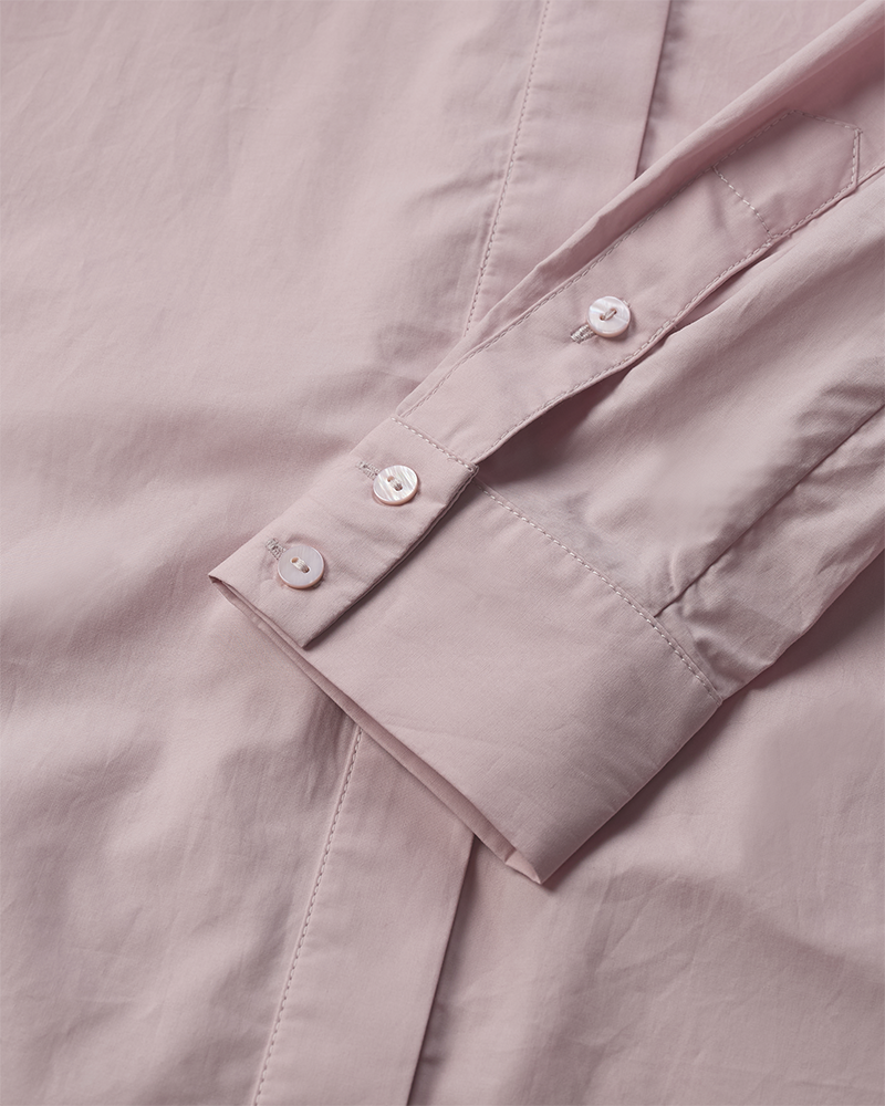 Cmpoplin - shirt met sjaaldetail in paars