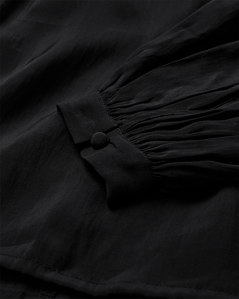 Cmtilly - blouse met boogdetail in zwart