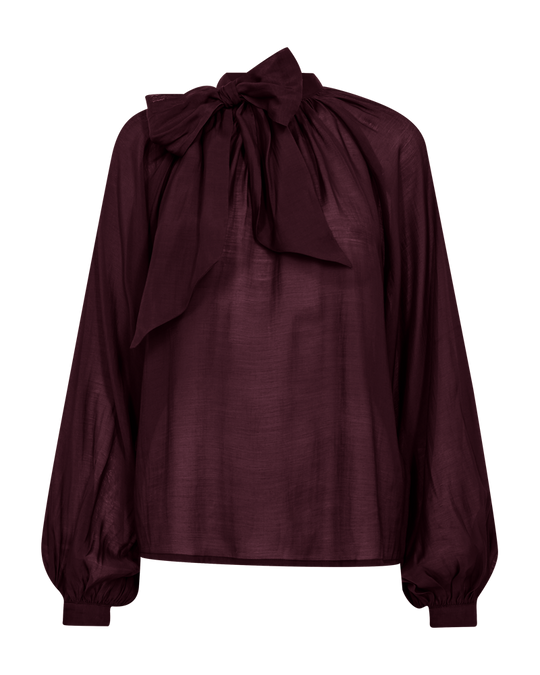 CMTILLY - BLOUSE WITH BOW DETAIL IN RED