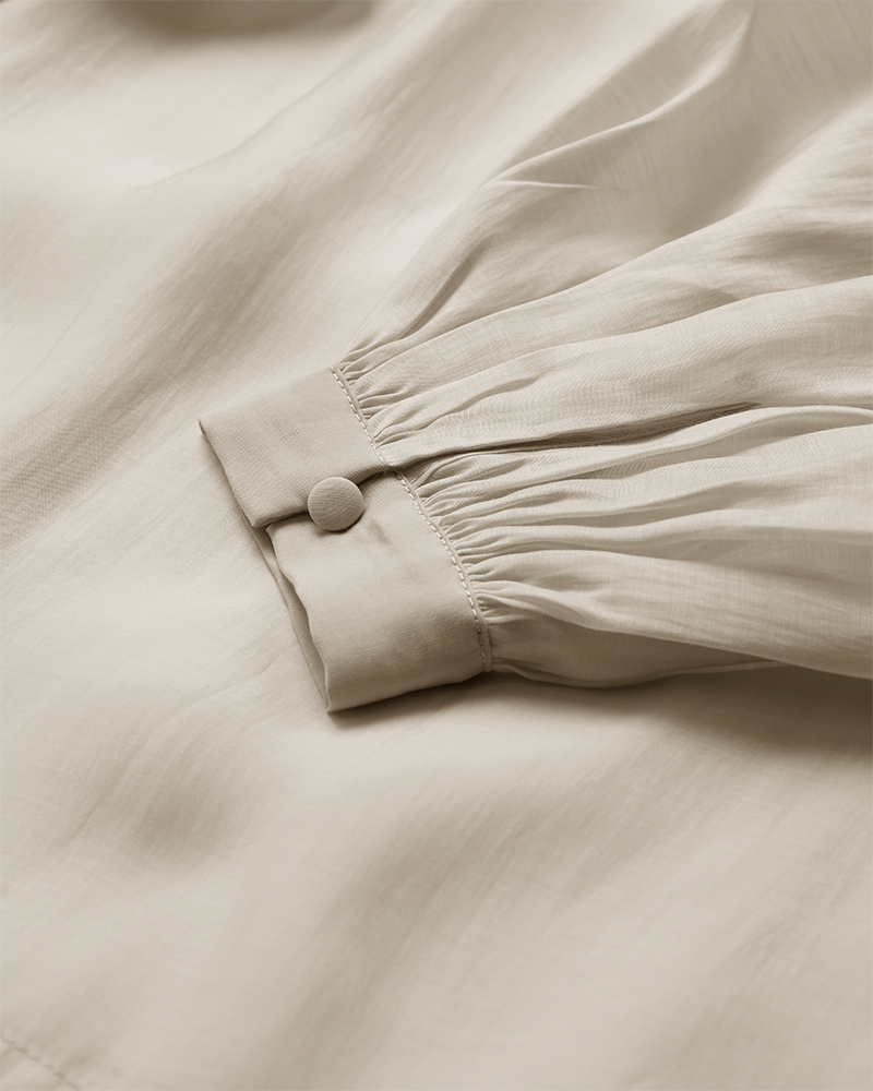 Cmtilly - blouse met boogdetail in beige