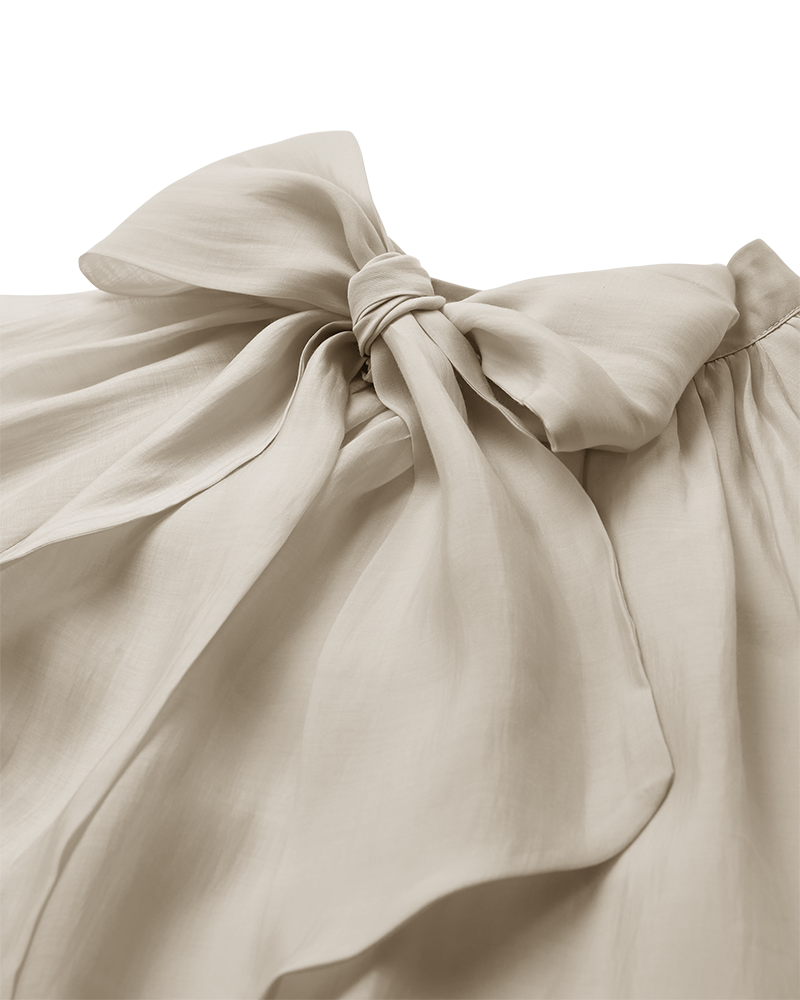 Cmtilly - blouse met boogdetail in beige