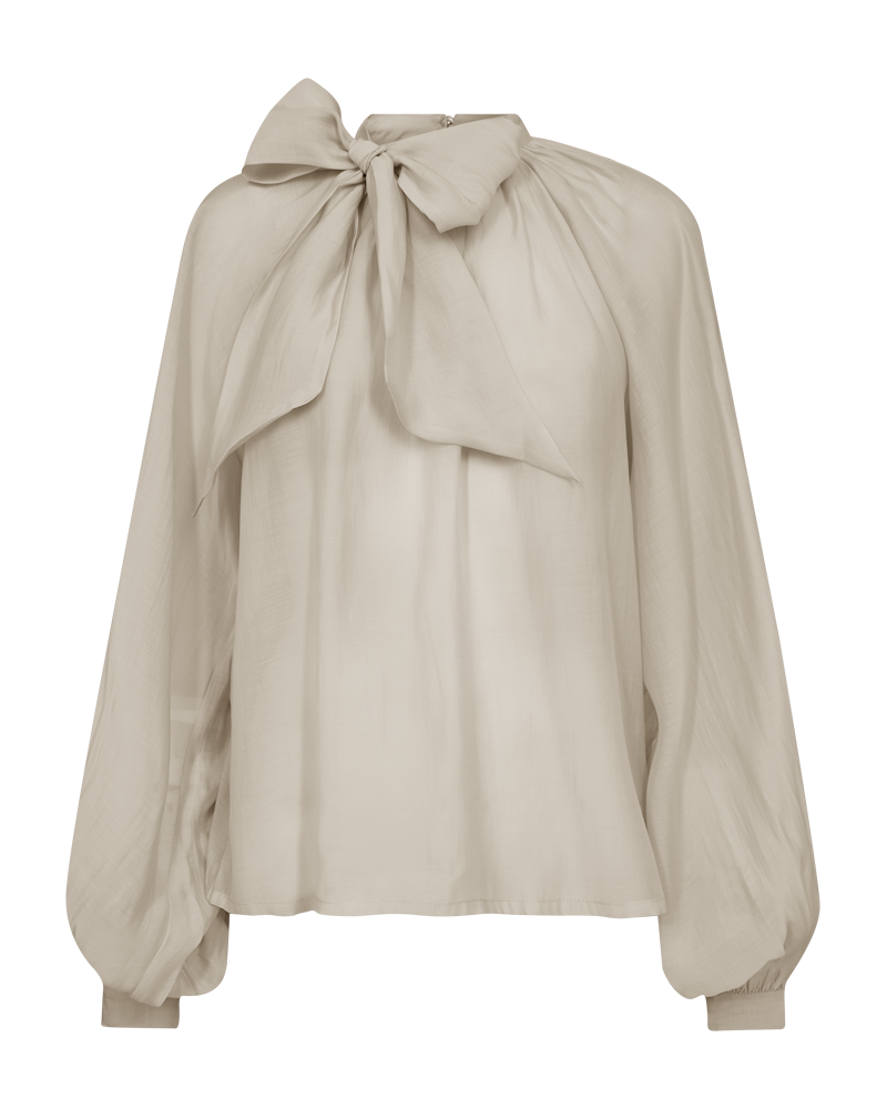 Cmtilly - blouse met boogdetail in beige