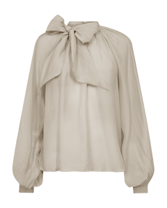 Cmtilly - blouse met boogdetail in beige