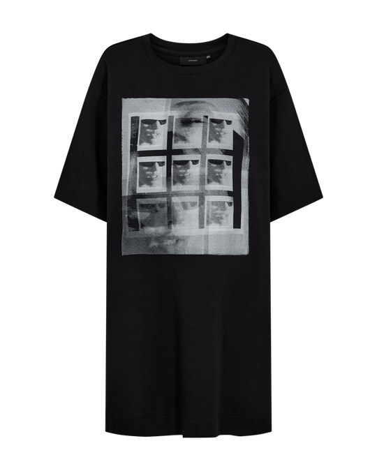 CMMUSE - PRINTED DRESS IN BLACK