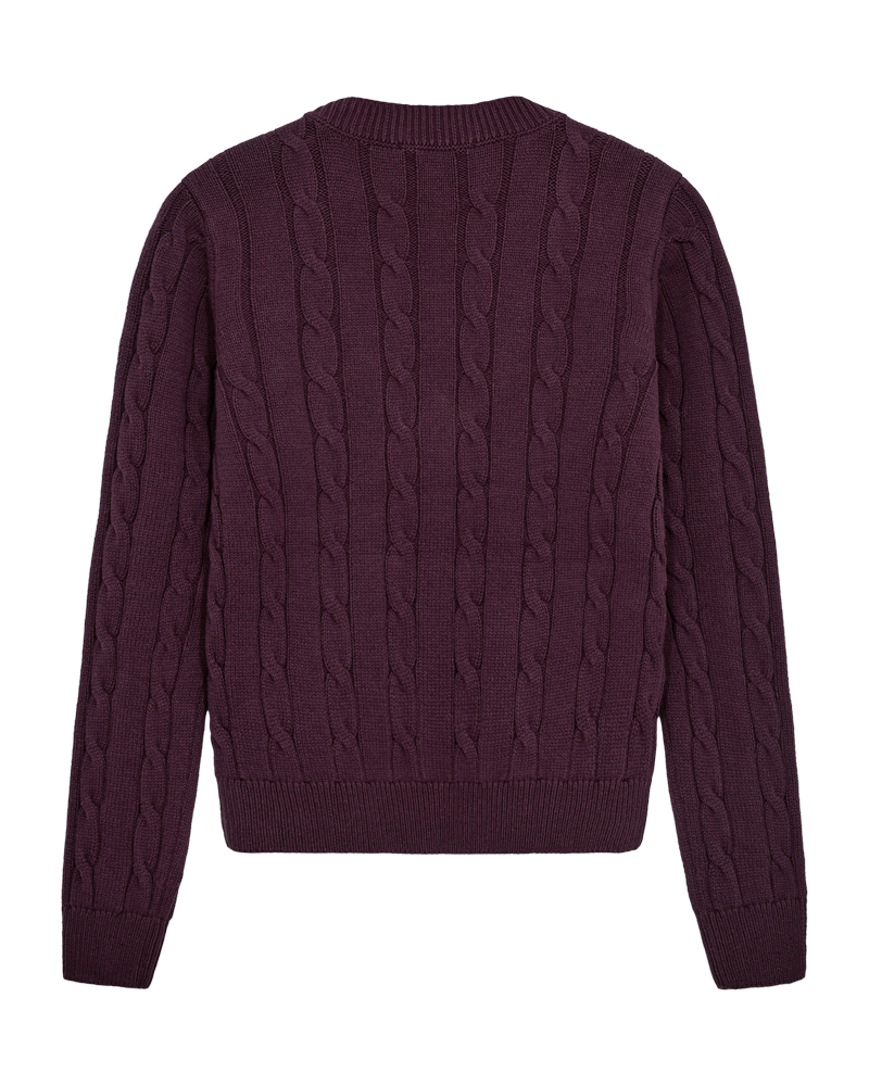 CMKOTOM - Kabelbrei -pullover in rood
