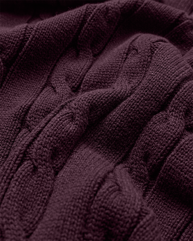 CMKOTOM - Kabelbrei -pullover in rood