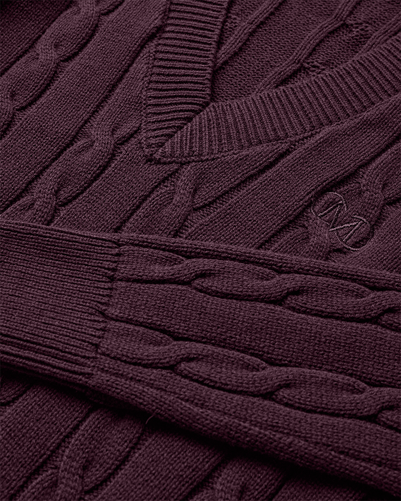CMKOTOM - Kabelbrei -pullover in rood