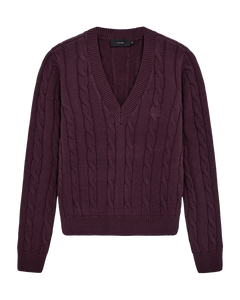 CMKOTOM - Kabelbrei -pullover in rood