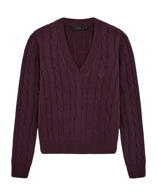 CMKOTOM - Kabelbrei -pullover in rood