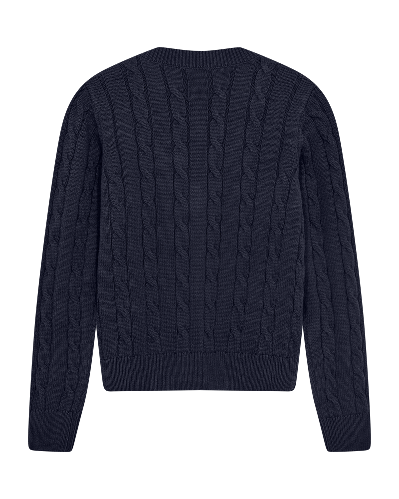 CMKOTOM - Kabel gebreide pullover in blauw