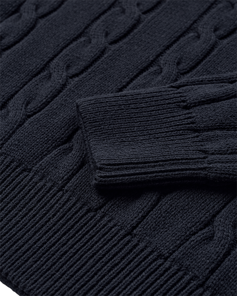 CMKOTOM - Kabel gebreide pullover in blauw