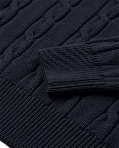 CMKOTOM - Kabel gebreide pullover in blauw