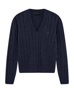 CMKOTOM - Kabel gebreide pullover in blauw