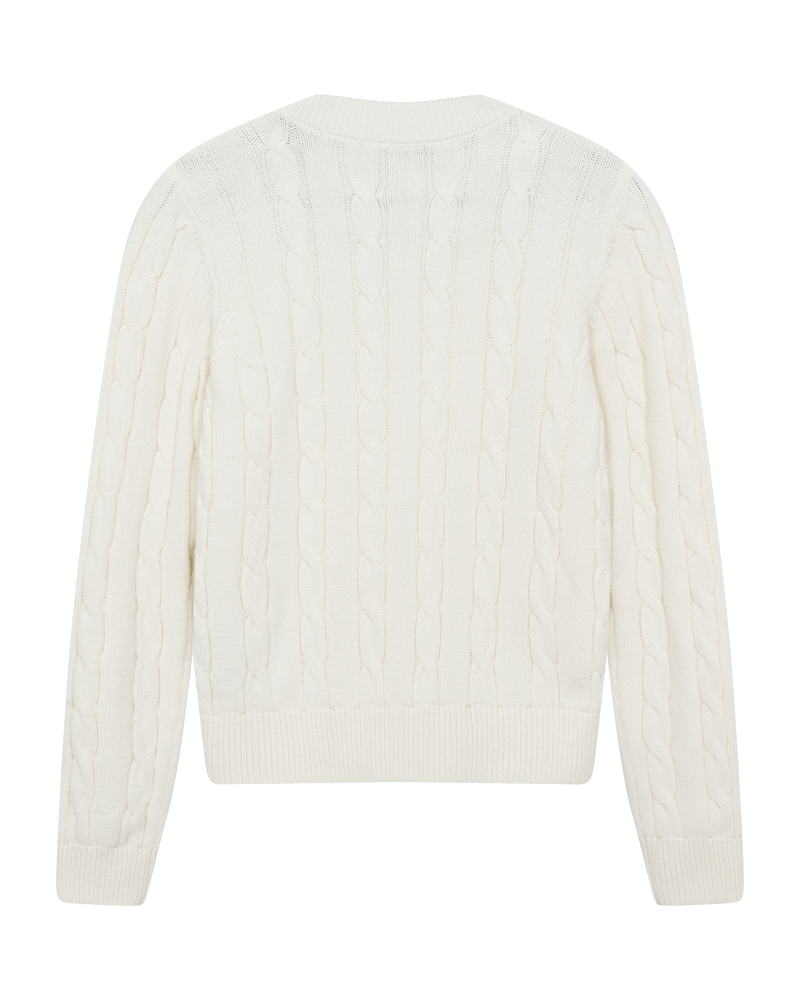 CMKOTOM - Kabel gebreide pullover in off -wit