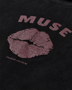 CMMUSE - T-SHIRT WITH PRINT IN BLACK AND RED