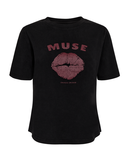 CMMUSE - T -shirt met afdrukken in zwart en rood