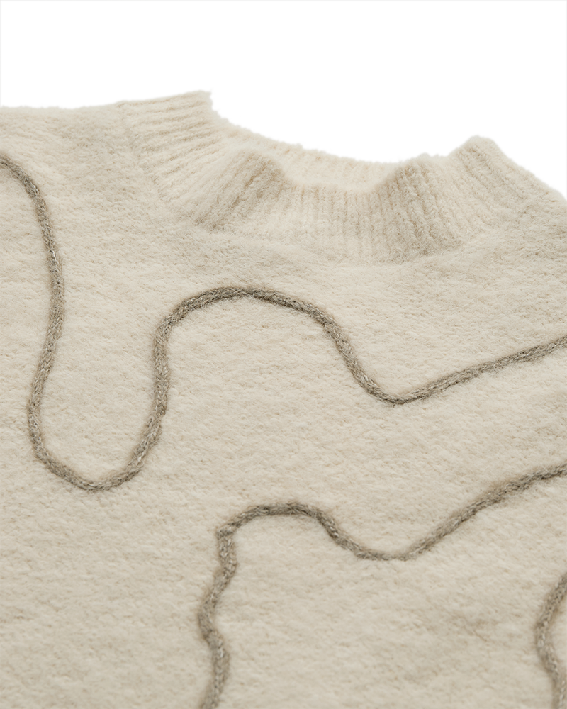 CMPELLA - KNITTED PULLOVER IN OFF-WHITE