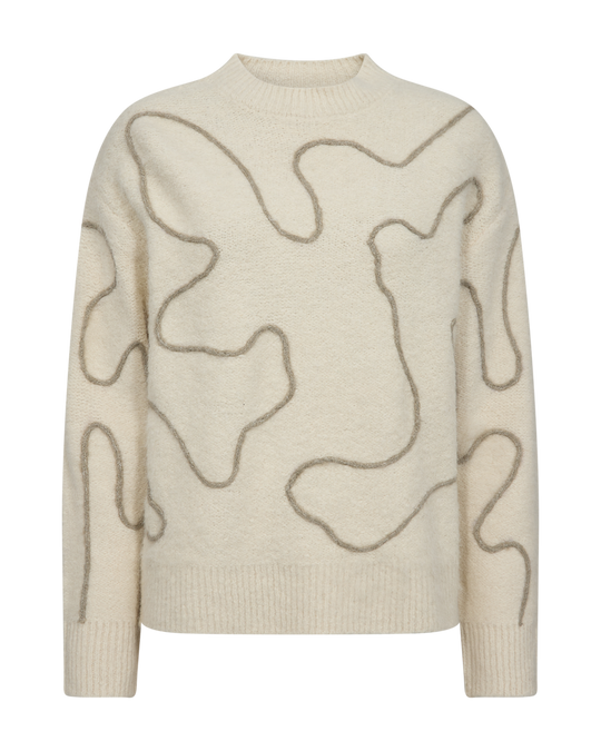 CMPELLA - KNITTED PULLOVER IN OFF-WHITE