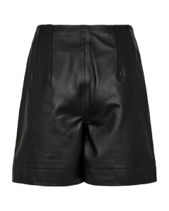 CMROYAL - LEATHER SHORTS IN BLACK