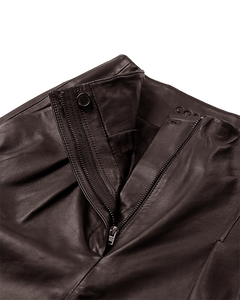CMROYAL - LEATHER SHORTS IN BROWN