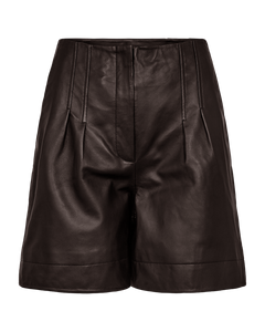 CMROYAL - LEATHER SHORTS IN BROWN