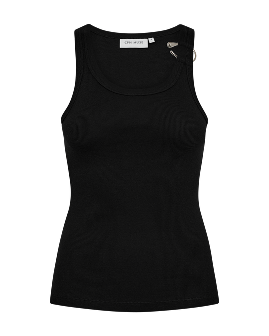 CMSIV - TOP WITH JEWELLERY DETAIL IN BLACK