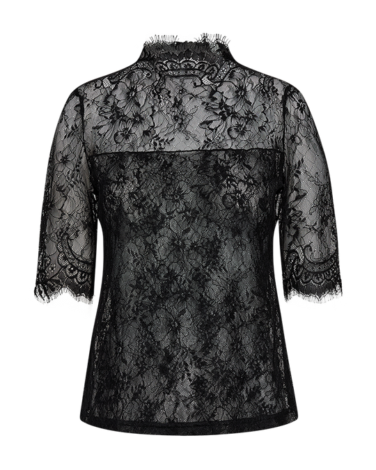 CMLEA - BLOUSE WITH LACE IN BLACK