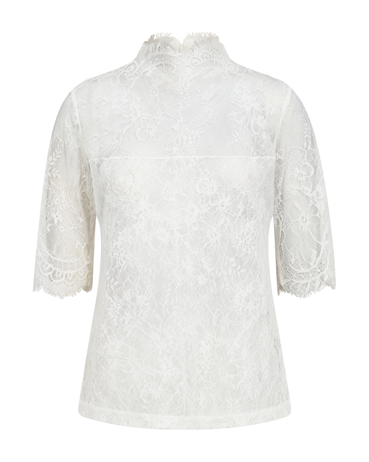 CMLEA - BLOUSE WITH LACE IN OFF-WHITE