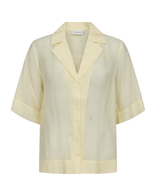 CMTILLY - SHIRT WITH EMBROIDERED LOGO IN LIGHT YELLOW