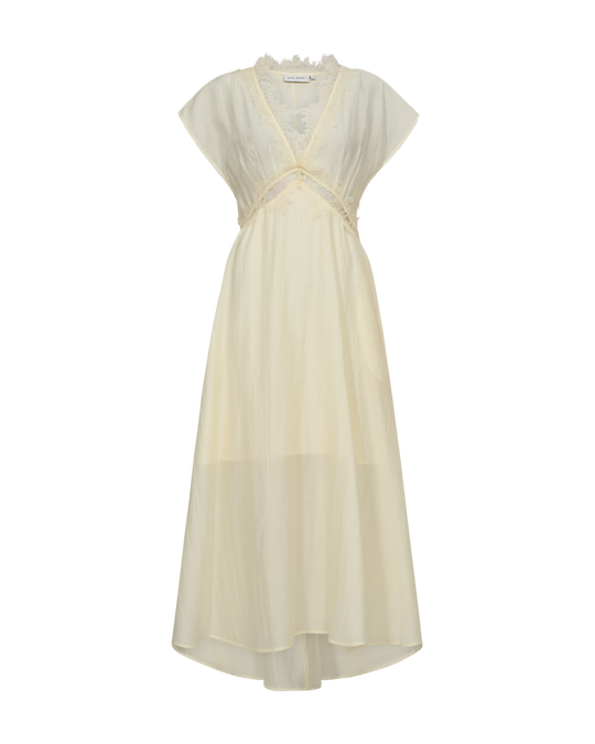 CMMOLLY – DRESS WITH LACE DETAILS IN YELLOW