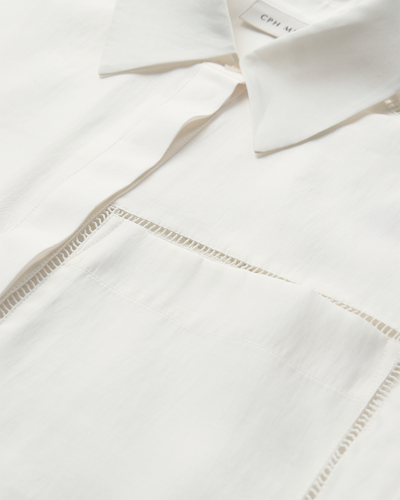 CMMOLLY - SHIRT WITH CHEST POCKET IN OFF-WHITE