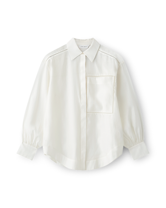 CMMOLLY - SHIRT WITH CHEST POCKET IN OFF-WHITE
