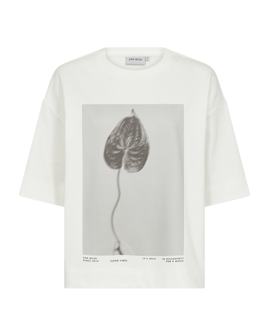 CMMUSE - T-SHIRT WITH PRINT IN OFF-WHITE