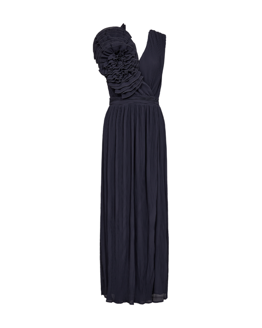 CMKIRA - DRESS WITH REMOVABLE ROSETTE IN BLUE