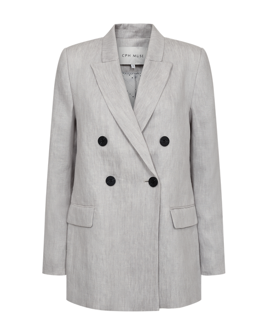 CMNATALIE - DOUBLE-BREASTED BLAZER IN GREY