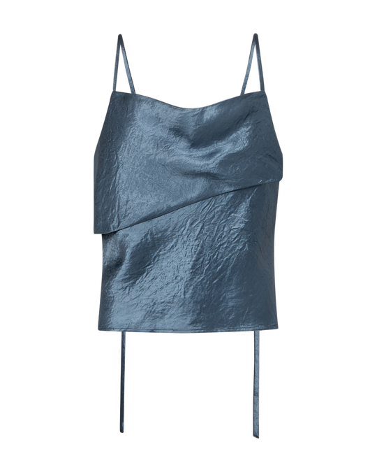 CMSASHA - SATIN TOP IN BLUE