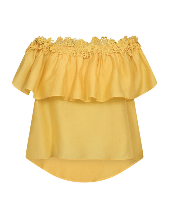CMMOLLY - OFF-THE-SHOULDER BLOUSE IN YELLOW