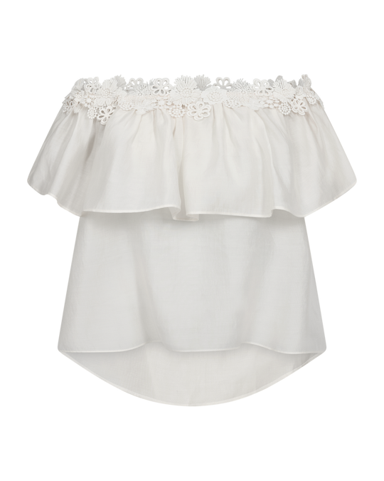 CMMOLLY - OFF-THE-SHOULDER BLOUSE IN WHITE