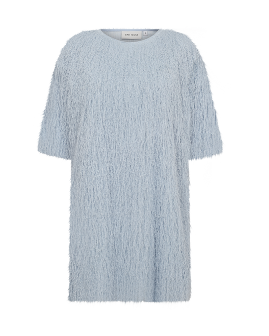 CMFALLON - DRESS WITH FRINGES IN BLUE
