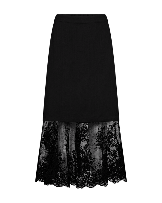CMTENLEY - SKIRT WITH LACE IN BLACK