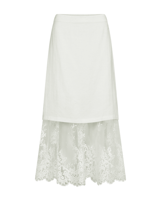 CMTENLEY - SKIRT WITH LACE IN WHITE