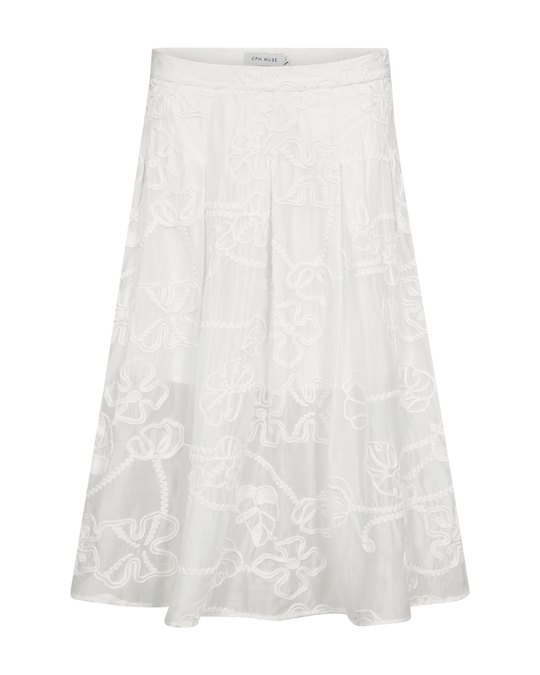 CMMALIAN - EMBROIDERED SKIRT IN WHITE