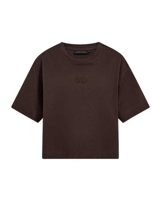 CMMUSE - OVERSIZED T-SHIRT IN BROWN